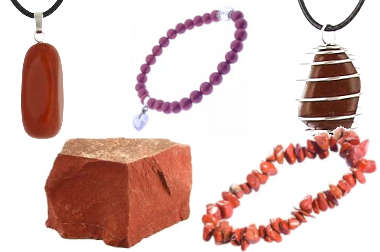 bijoux et pierre brutes en Jaspe rouge